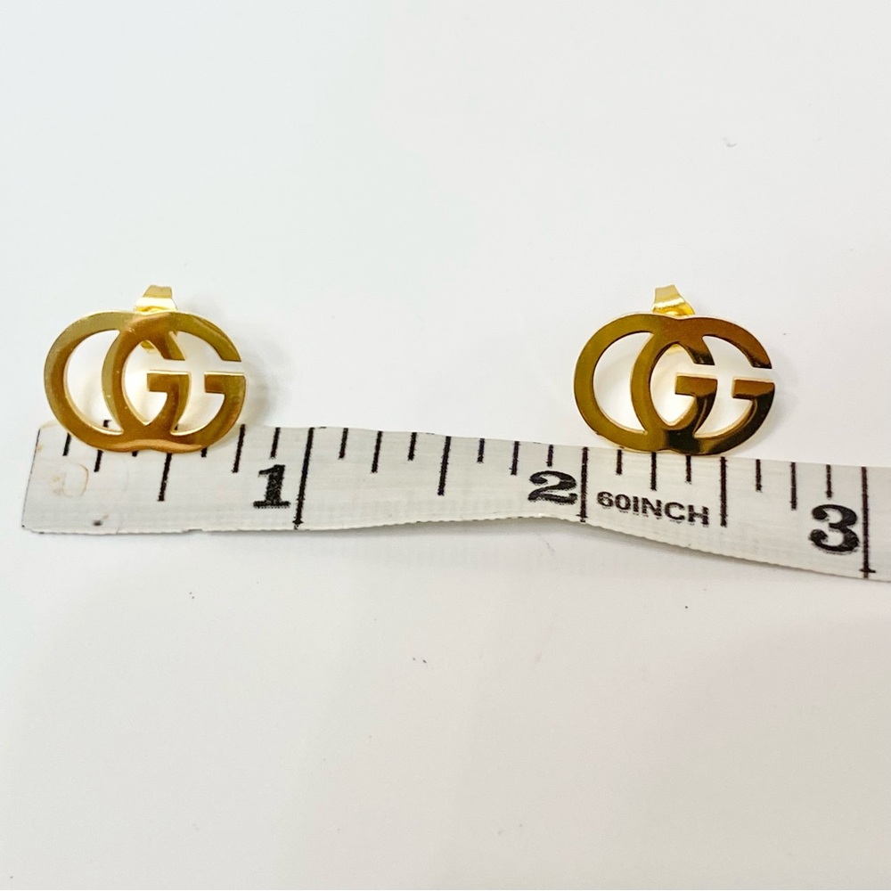 NEW G G initial earrings in gold tone - Picture 7 of 7